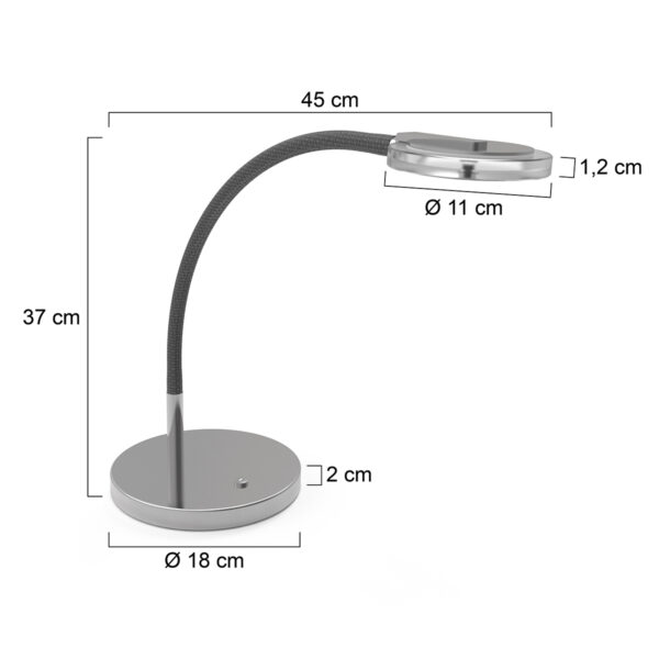 Steinhauer Turound tafellamp – In hoogte verstelbaar – Ingebouwd (LED) – staal en transparant - Image 6