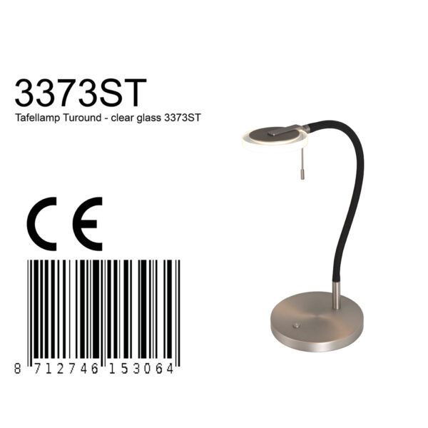 Steinhauer Turound tafellamp – In hoogte verstelbaar – Ingebouwd (LED) – staal en transparant - Image 7