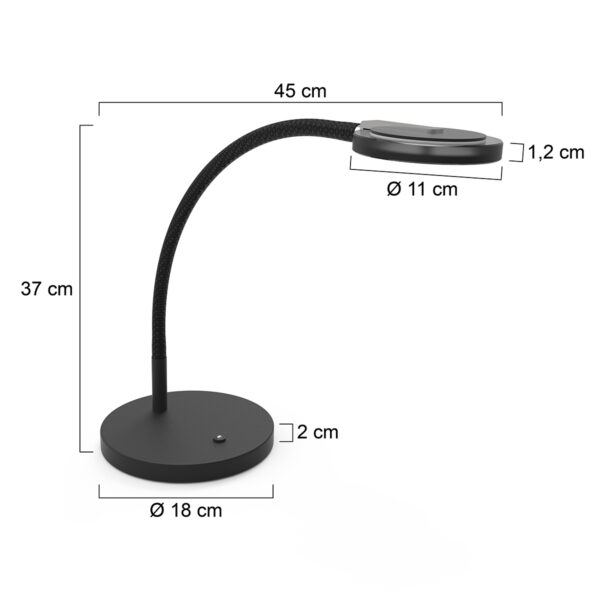 Steinhauer Turound tafellamp – In hoogte verstelbaar – Ingebouwd (LED) – transparant en zwart - Image 6