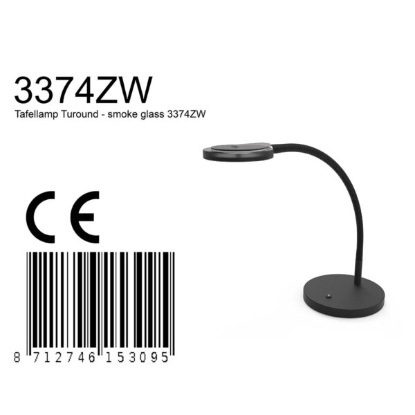 Steinhauer Turound tafellamp – In hoogte verstelbaar – Ingebouwd (LED) – transparant en zwart - Image 7