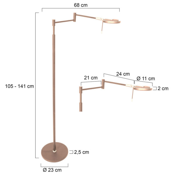 Steinhauer Turound vloerlamp – Ingebouwd (LED) – Brons - Image 6