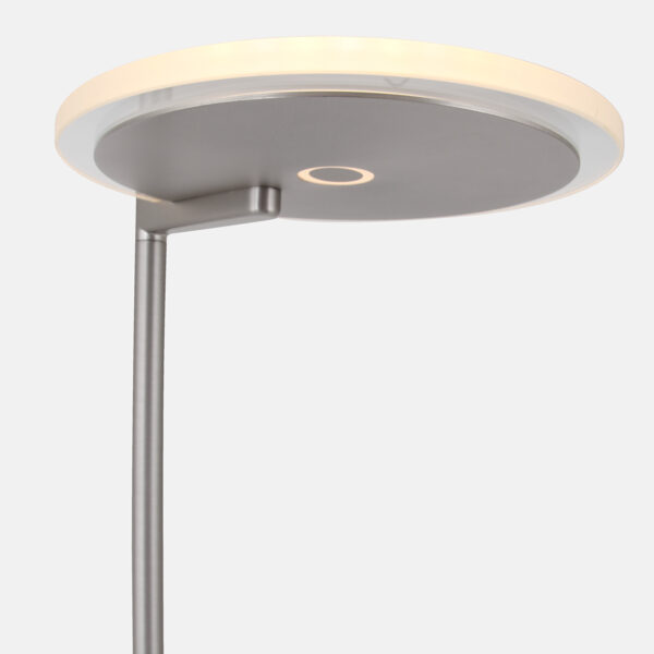 Steinhauer Turound staande lamp - uplight - leesarm - 200 cm hoog - incl. LED - dimmer - staal met transparant glas - Image 4