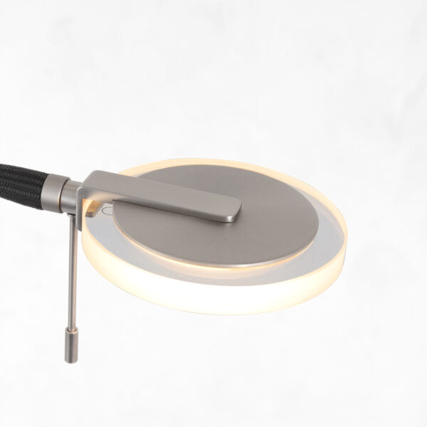 Steinhauer Turound staande lamp - uplight - leesarm - 200 cm hoog - incl. LED - dimmer - staal met transparant glas - Image 5