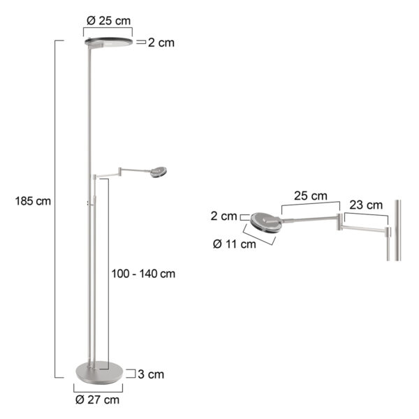 Moderne stalen glazen vloerlamp Steinhauer Turound - Image 7