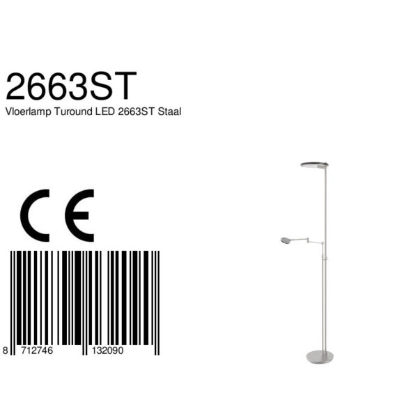 Moderne stalen glazen vloerlamp Steinhauer Turound - Image 9