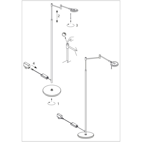 Steinhauer Turound vloerlamp - LED - 2700K - 4000L - 10W - draaibaar - pulsdimmer - staal - Image 9