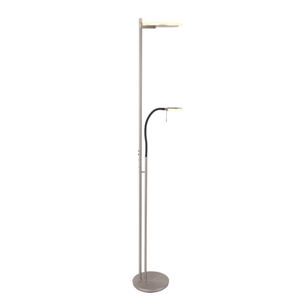 Steinhauer Turound staande lamp - uplight - leesarm - 200 cm hoog - incl. LED - dimmer - staal met transparant glas - Image 10