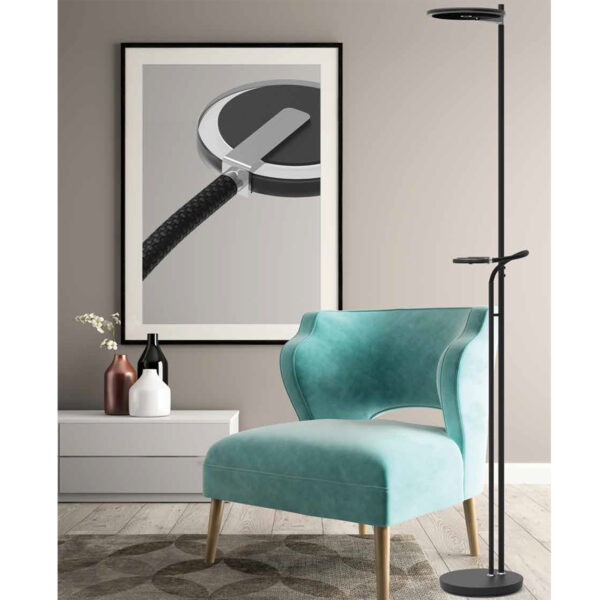 Zwarte design uplight met leeslicht Steinhauer Turound - Image 2