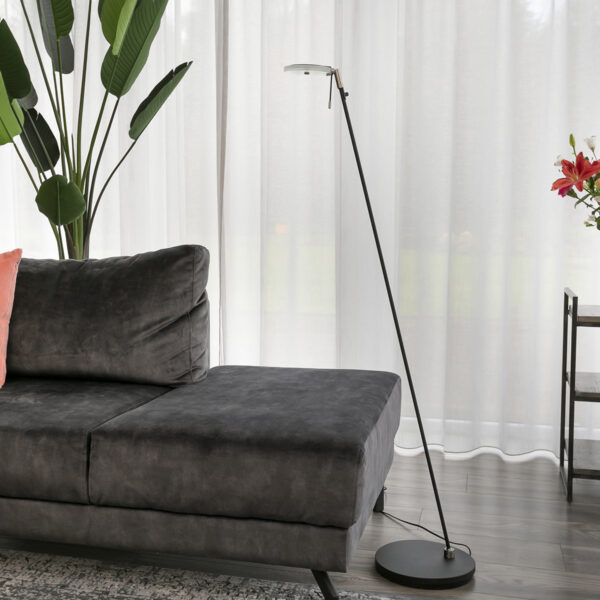 Steinhauer Turound - vloerlamp - LED - dimbaar - 125cm hoog - zwart met glas - Image 2