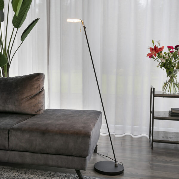 Steinhauer Turound - vloerlamp - LED - dimbaar - 125cm hoog - zwart met glas - Image 15