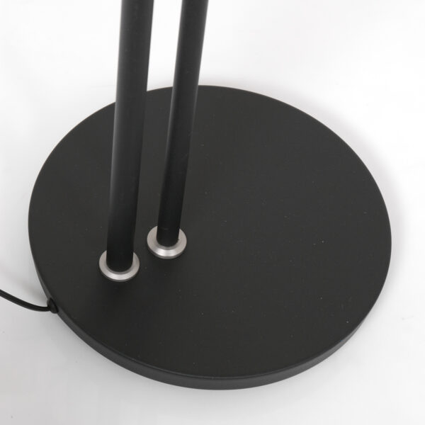 Steinhauer Turound staande lamp - uplight - leesarm - 200 cm hoog - incl. LED - dimmer - zwart met transparant glas - Image 6