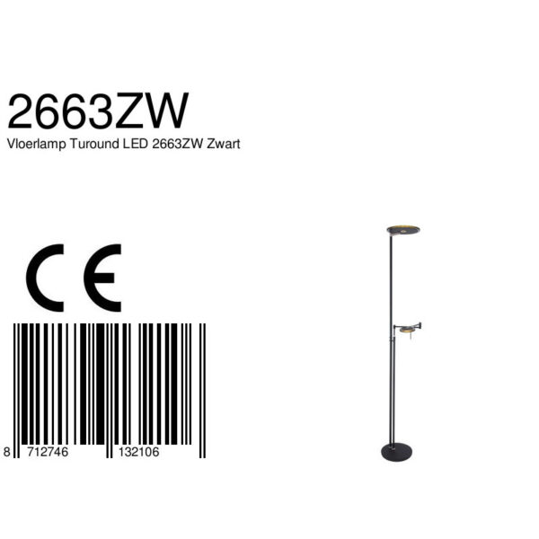 Zwarte moderne leeslamp met zwart glas Steinhauer Turound - Image 9