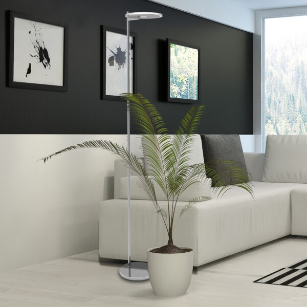 Steinhauer Turound staande lamp - uplight - 200 cm hoog - incl. LED - dimmer - staal met transparant glas - Image 2