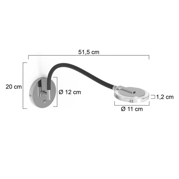 Steinhauer Turound wandlamp – Ingebouwd (LED) – staal en transparant en zwart - Image 6