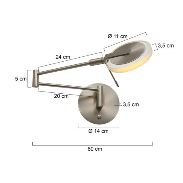 Kantelbare LED glazen wandlamp Steinhauer Turound - Image 6