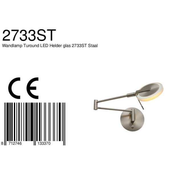 Kantelbare LED glazen wandlamp Steinhauer Turound - Image 7