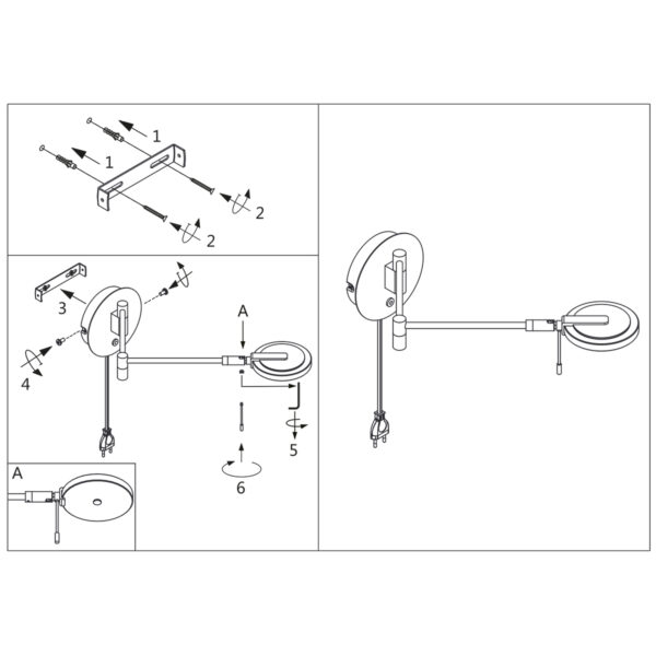 Kantelbare LED glazen wandlamp Steinhauer Turound - Image 8