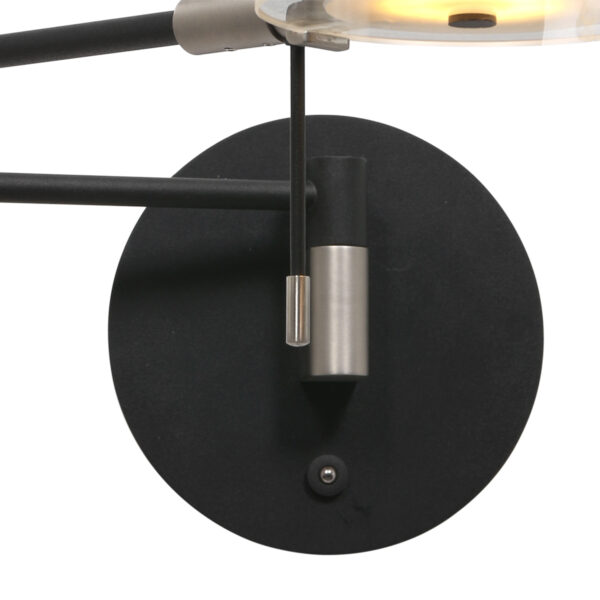 Steinhauer Turound wandlamp - LED - draai- en kantelbaar - 60 cm diep - glas en metaal - zwart - Image 3