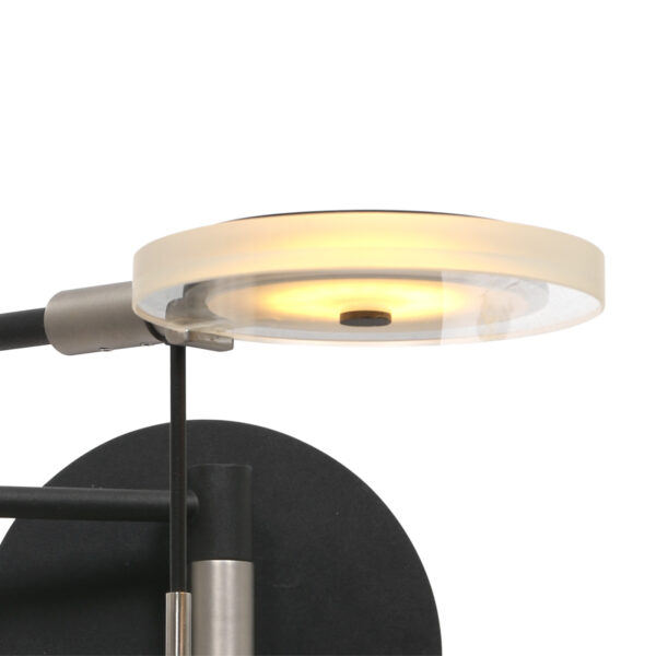 Steinhauer Turound wandlamp - LED - draai- en kantelbaar - 60 cm diep - glas en metaal - zwart - Image 4