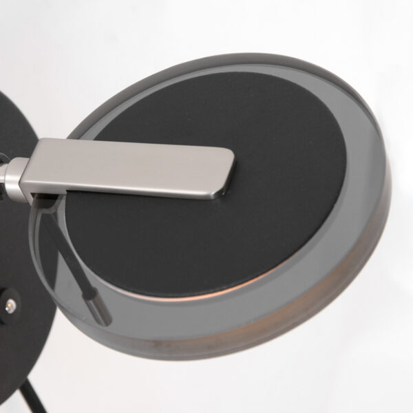 Steinhauer Turound wandlamp - dimbaar - Ø12,5 cm - 18 cm diep - draai- en kantelbaar - zwart met rookglas - Image 4