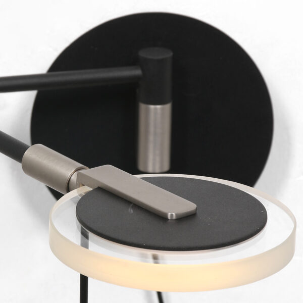 Steinhauer Turound wandlamp - LED - draai- en kantelbaar - 60 cm diep - glas en metaal - zwart - Image 5