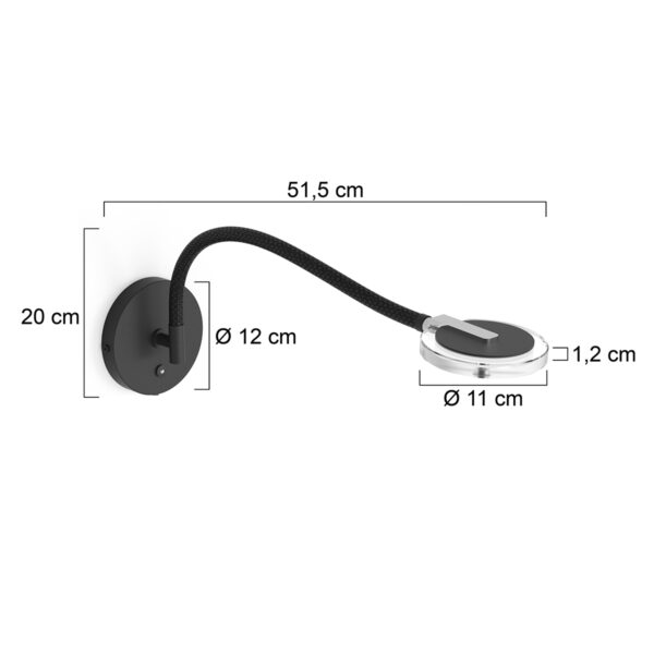 Steinhauer Turound wandlamp – Ingebouwd (LED) – transparant en zwart - Afbeelding 6