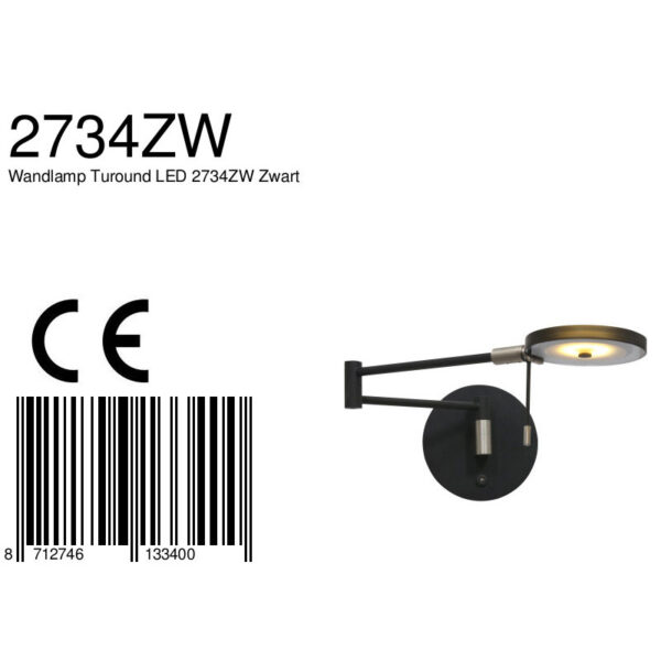 LED wandlamp met rookglazen kap Steinhauer Turound - Image 9
