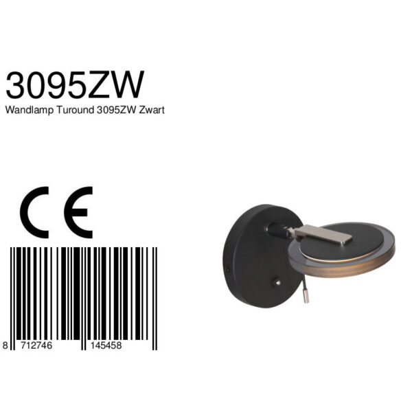 Steinhauer Turound wandlamp - dimbaar - Ø12,5 cm - 18 cm diep - draai- en kantelbaar - zwart met rookglas - Image 9