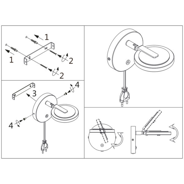 Steinhauer Turound wandlamp - dimbaar - Ø12,5 cm - 18 cm diep - draai- en kantelbaar - zwart met rookglas - Image 10
