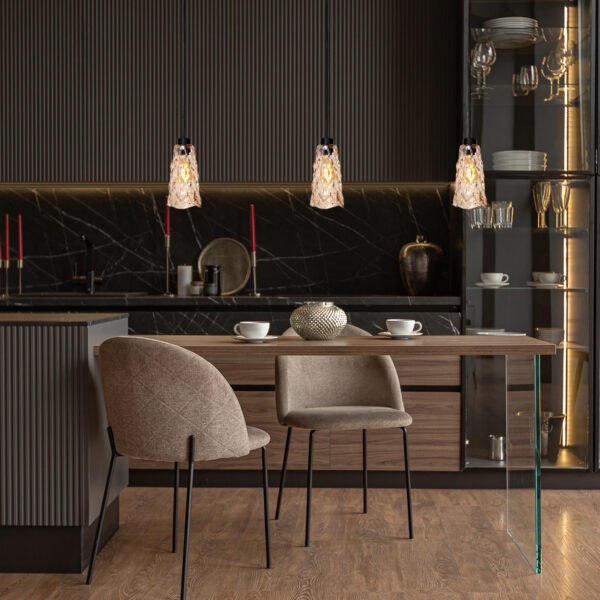 Steinhauer Vidrio hanglamp –– amberkleurig en zwart - Image 2