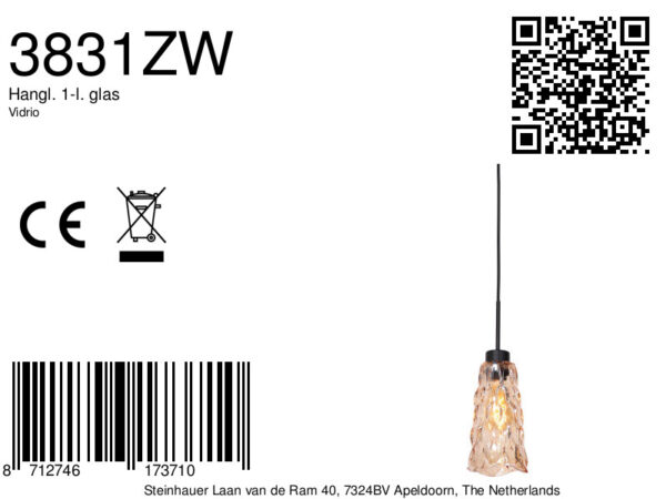 Steinhauer Vidrio hanglamp –– amberkleurig en zwart - Image 7