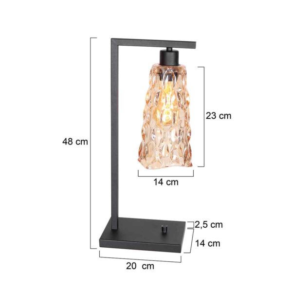 Steinhauer Vidrio tafellamp –– amberkleurig en zwart - Image 5