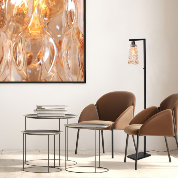 Steinhauer Vidrio vloerlamp –– amberkleurig en zwart - Image 2