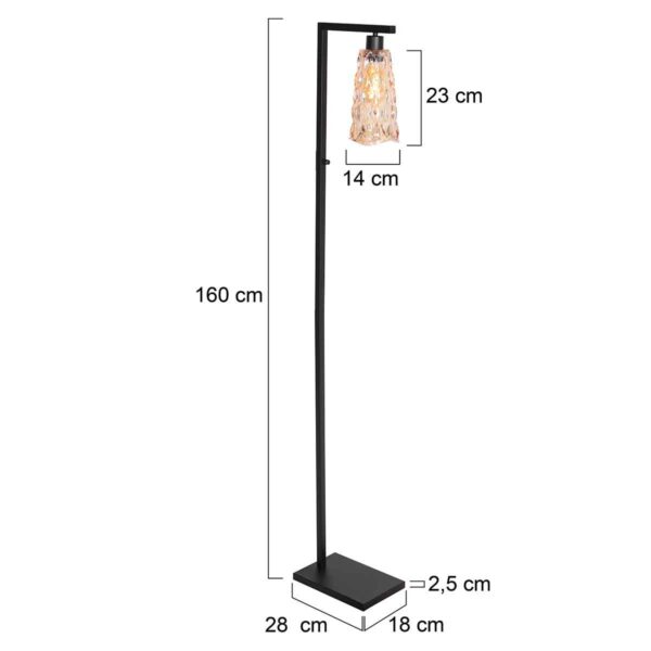 Steinhauer Vidrio vloerlamp –– amberkleurig en zwart - Image 6