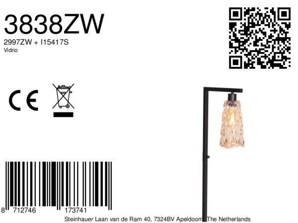 Steinhauer Vidrio vloerlamp –– amberkleurig en zwart - Image 7