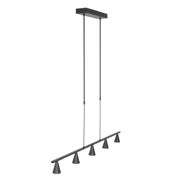 Steinhauer Vortex eettafellamp - ingebouwd LED - vijflichts - 120 cm breed - zwart - Image 12