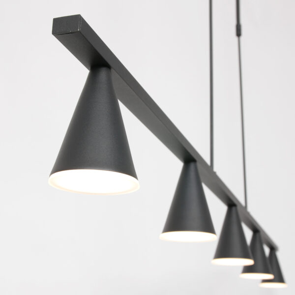 Steinhauer Vortex eettafellamp - ingebouwd LED - vijflichts - 120 cm breed - zwart - Image 13