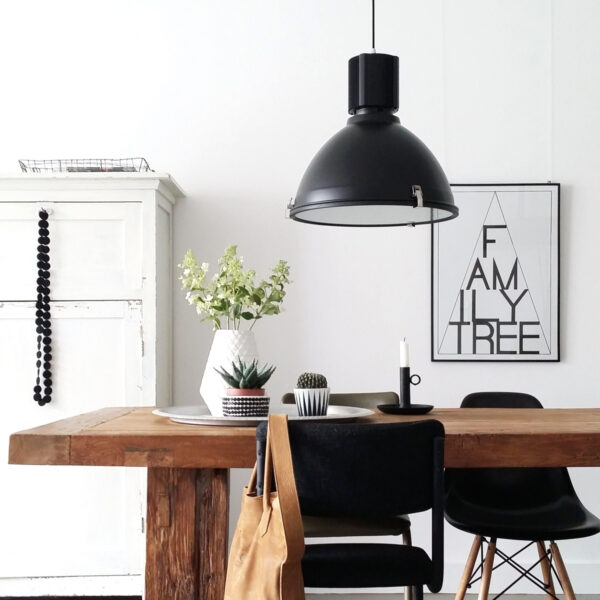 Steinhauer Warbier hanglamp - fabriekslamp - Ø47 cm - E27 - in hoogte verstelbaar - zwart - Image 3