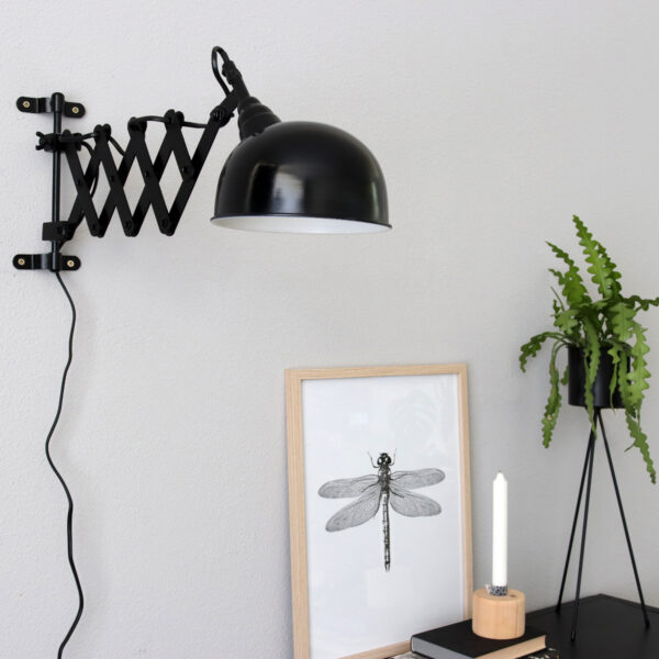 Steinhauer Yorkshire wandlamp - uittrekbaar - verstelbaar in diepte 35 - 60 cm - kap Ø17 cm - zwart - Image 2
