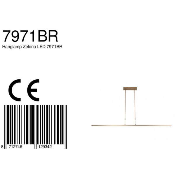 Steinhauer Zelena eettafellamp - 140 cm breed - ingebouwd LED - dimbaar en kleur instelbaar - brons - Image 8