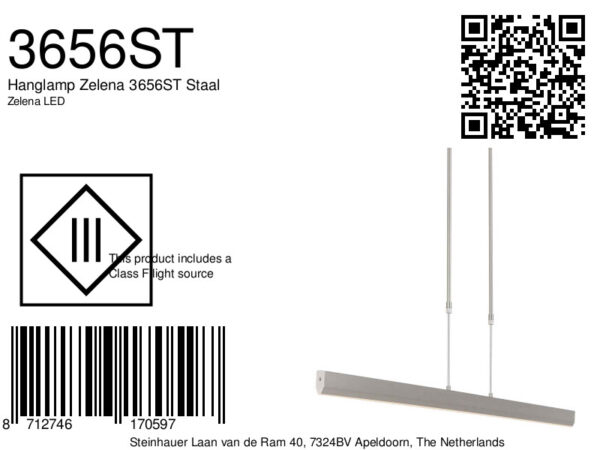 Steinhauer Zelena led hanglamp – In hoogte verstelbaar – Ingebouwd (LED) – staal - Image 7
