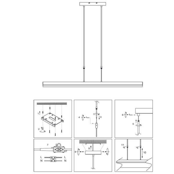 Steinhauer Zelena led hanglamp – In hoogte verstelbaar – Ingebouwd (LED) – staal - Image 8