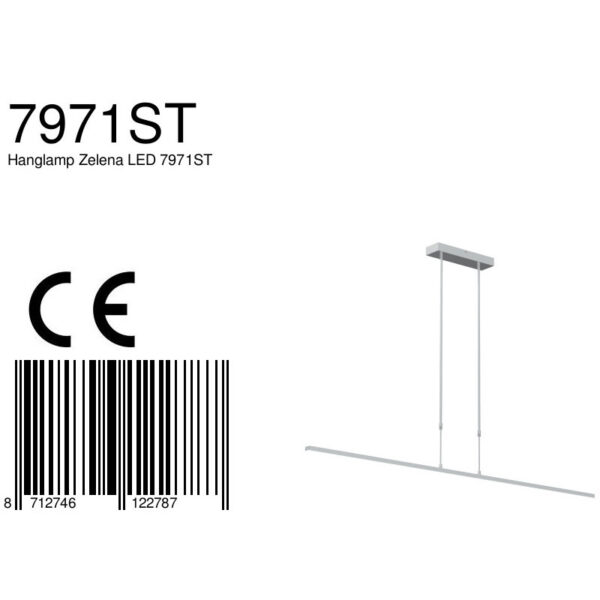 Steinhauer Zelena eettafellamp - 140 cm breed - ingebouwd LED - dimbaar en kleur instelbaar - staal - Image 9