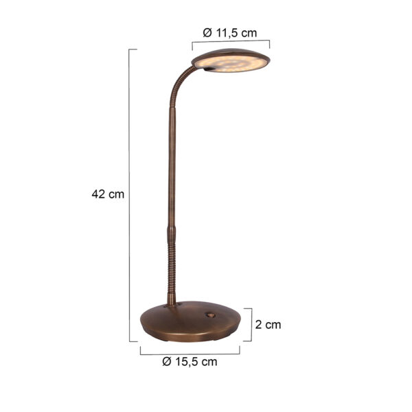 Steinhauer Zenith bureaulamp - dimbaar - LED | lichtkleur instelbaar - verstelbaar - brons - Image 6