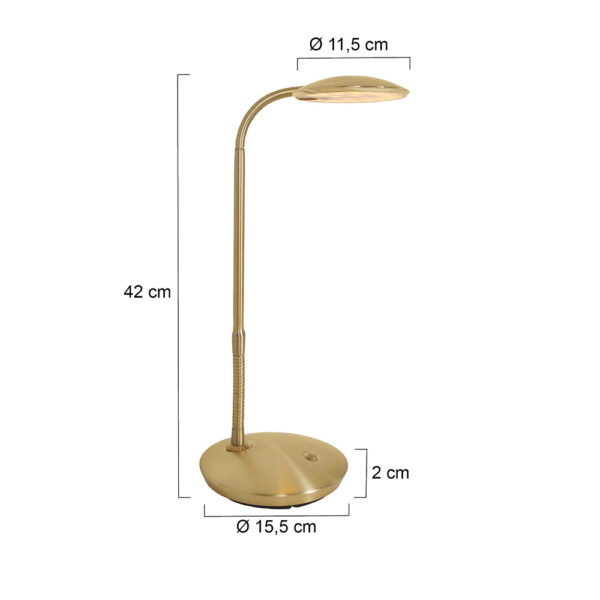 Steinhauer Zenith bureaulamp - dimbaar - LED - lichtkleur instelbaar - verstelbaar - messing - Image 5