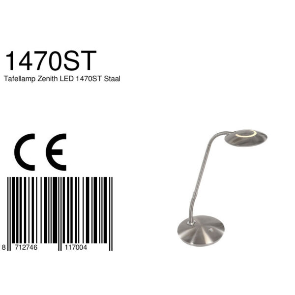 Steinhauer Zenith bureaulamp - dimbaar - LED - lichtkleur instelbaar - verstelbaar - staal - Image 7