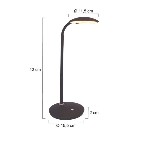 Steinhauer Zenith bureaulamp - dimbaar - LED - lichtkleur instelbaar - verstelbaar - zwart - Image 5