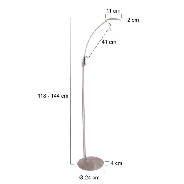 Steinhauer Zenith leeslamp - incl. ingebouwd LED - dimbaar en kleurinstelbaar - staal - Afbeelding 7