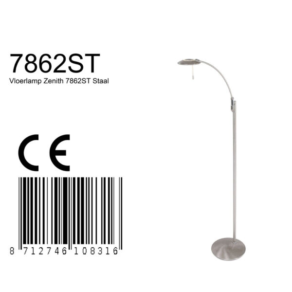 Steinhauer Zenith leeslamp - incl. ingebouwd LED - dimbaar en kleurinstelbaar - staal - Afbeelding 8