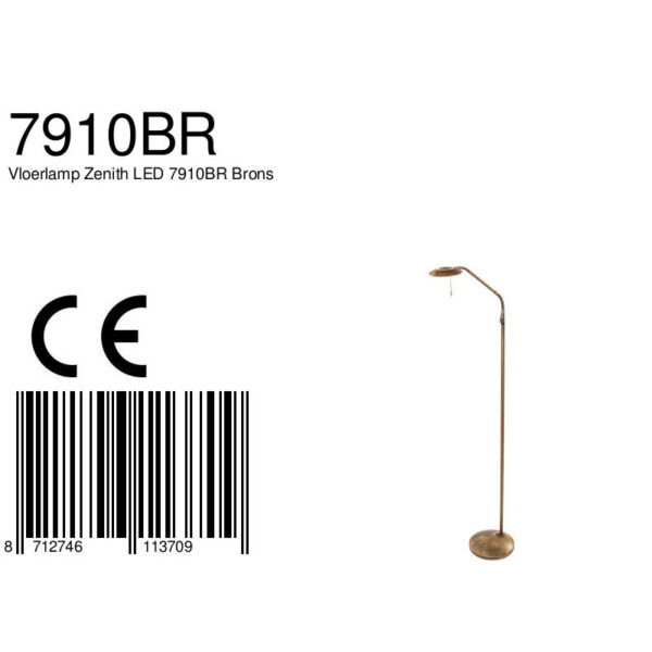 Steinhauer Zenith vloerlamp - 150 cm hoog - ingebouwd LED - dimbaar en kleurinstelbaar - draai- en kantelbaar - brons - Image 8